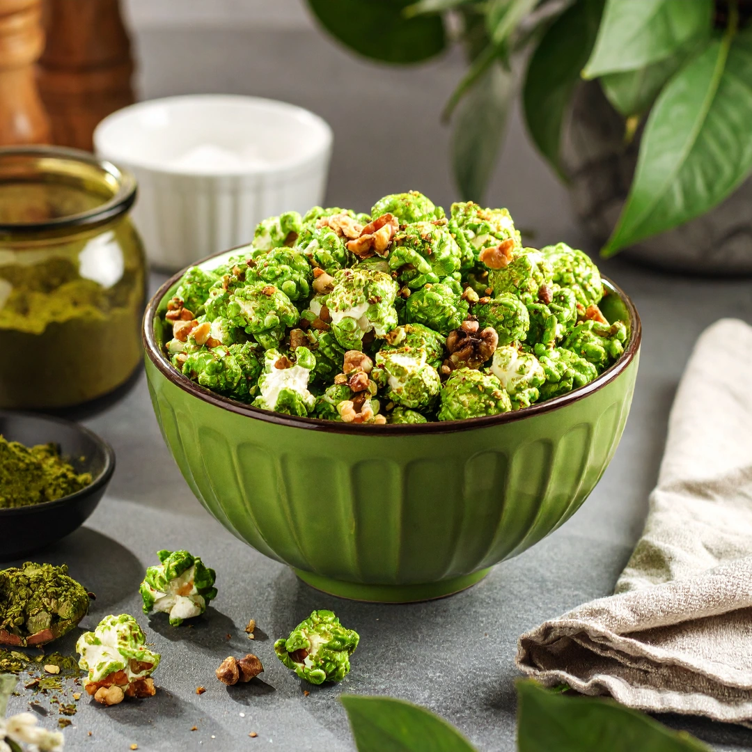 Pipoca de Matcha e Chocolate Branco