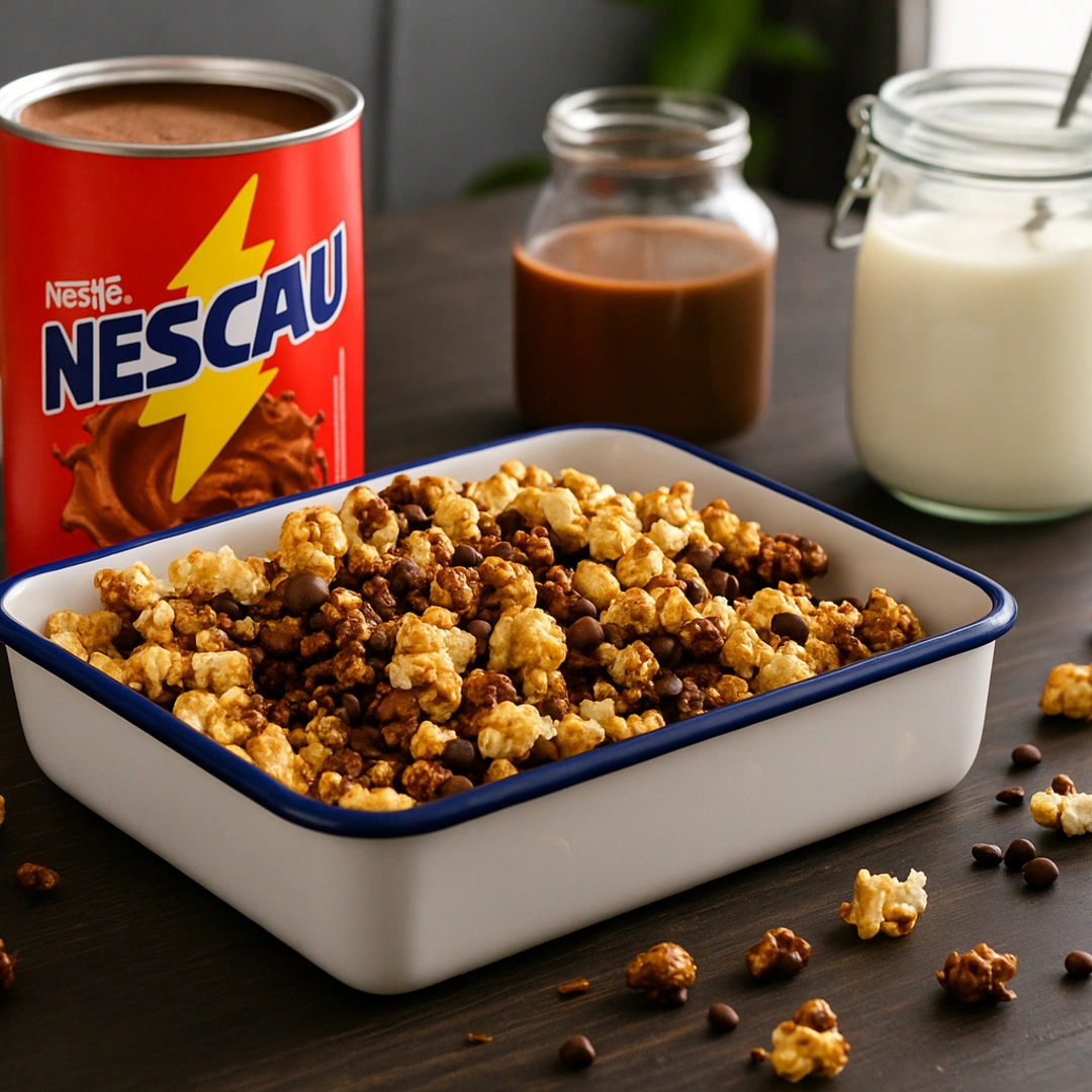 Quadradinho de Pipoca com Nescau