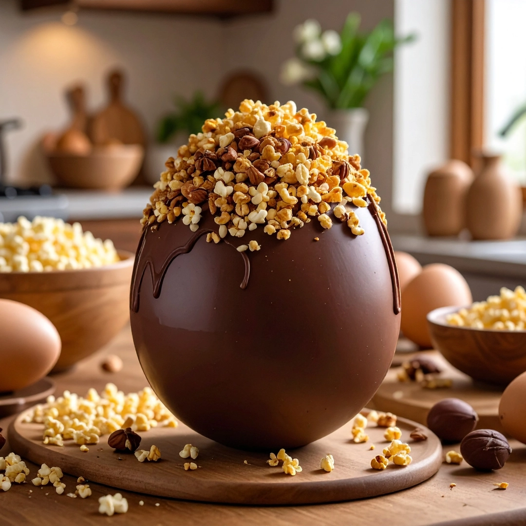 Ovo de páscoa com pipoca